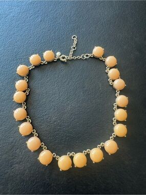 J. Crew Peach Bead Necklace with Gold-Tone Links